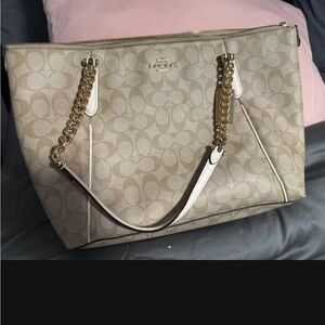 Coach Tan Signature Tote Bag
